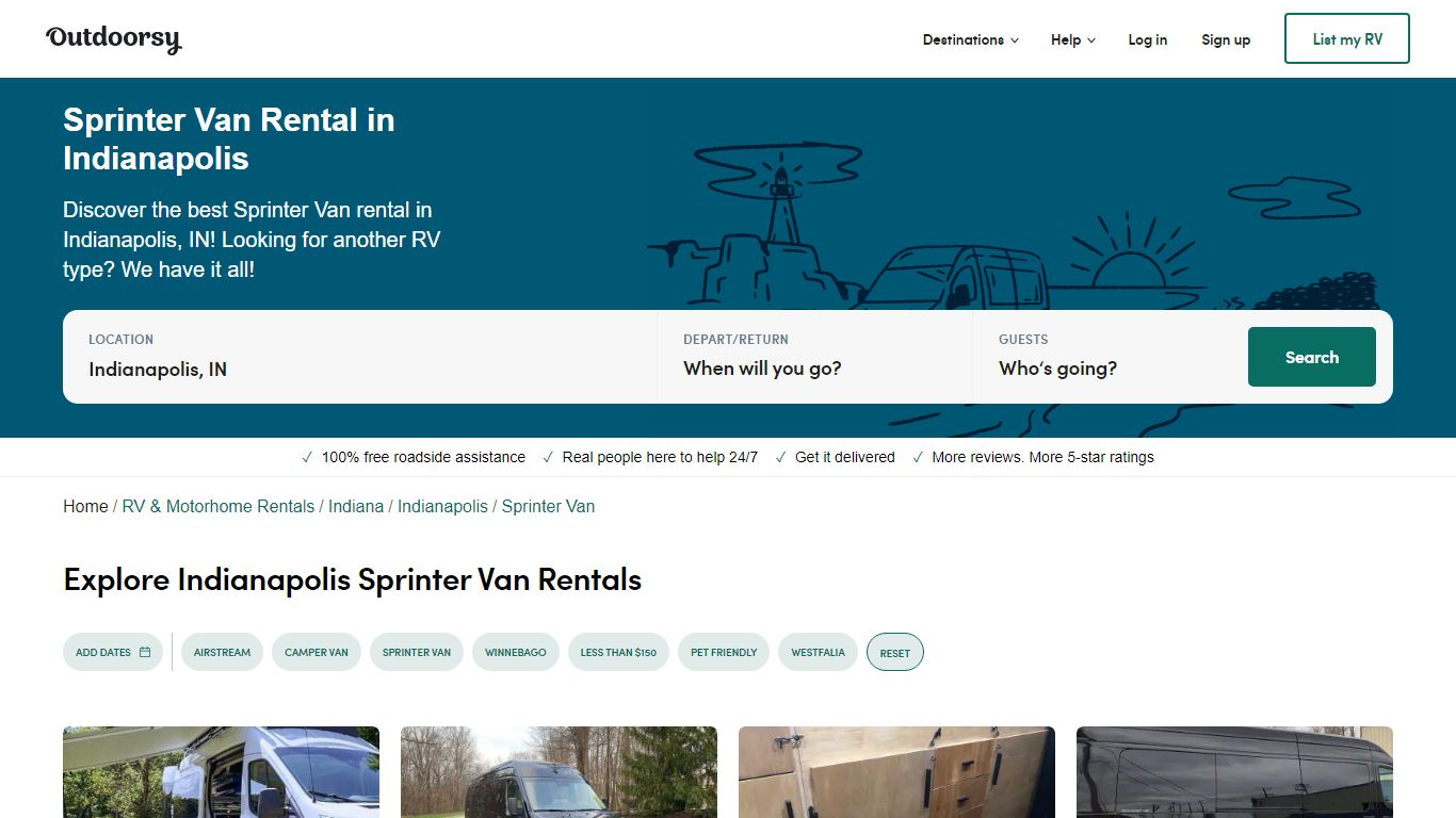 Sprinter Van Rental Indianapolis, IN | Outdoorsy